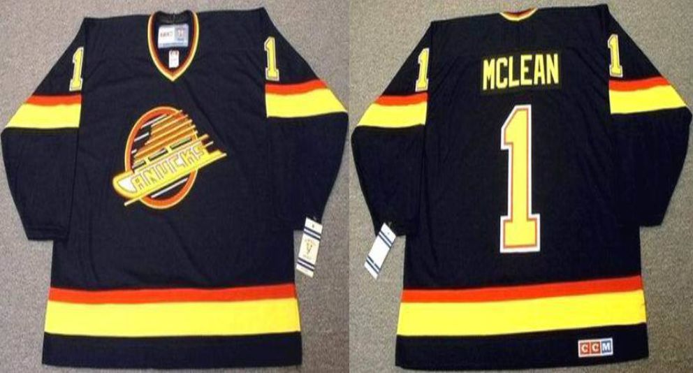 2019 Men Vancouver Canucks #1 Mclean Black CCM NHL jerseys1->vancouver canucks->NHL Jersey